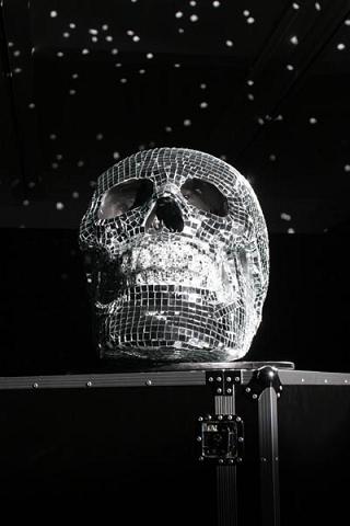 disco ball wallpaper. disco skull